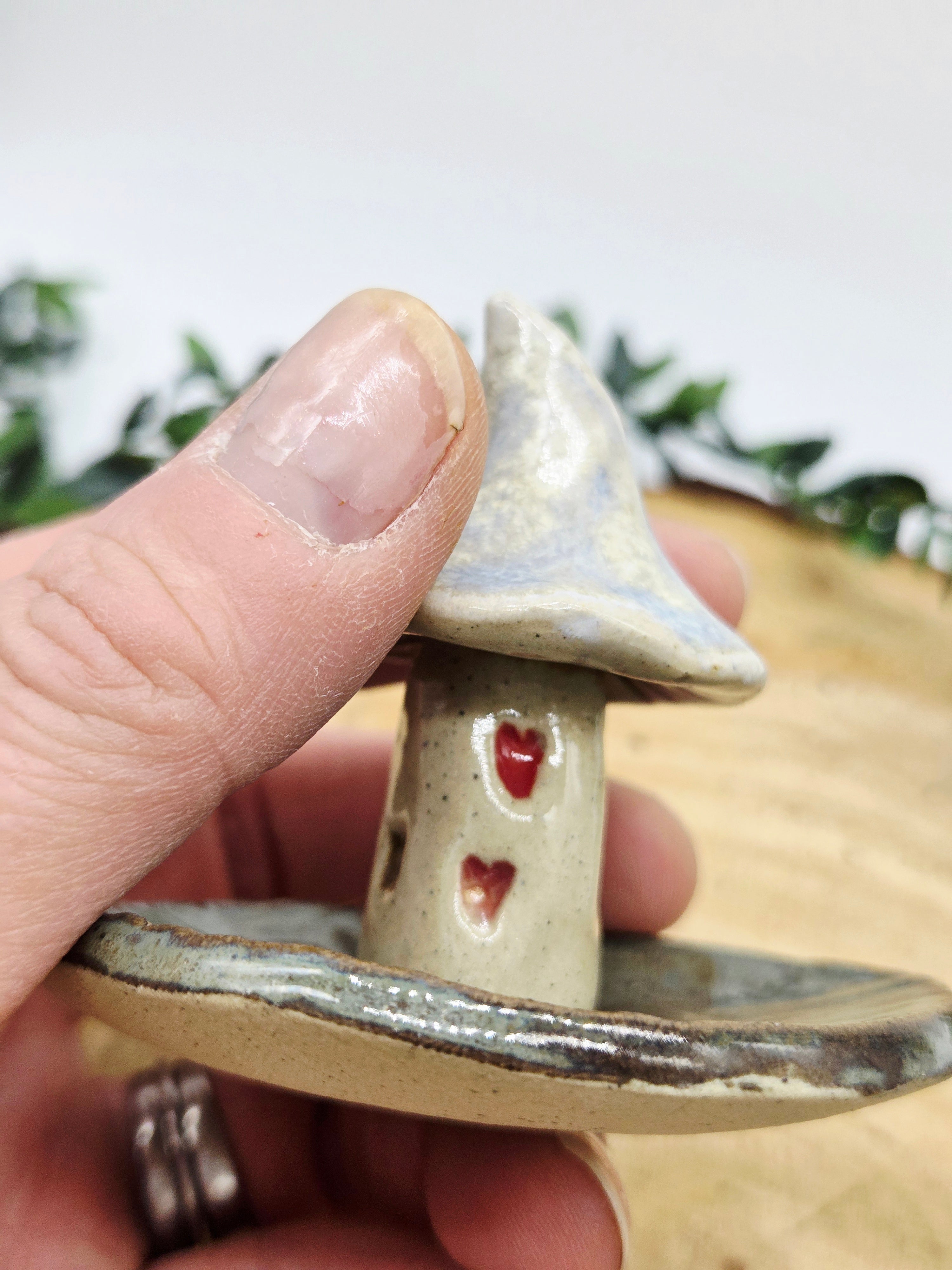 Toadstool Ring Dish Smoke and Moonlight