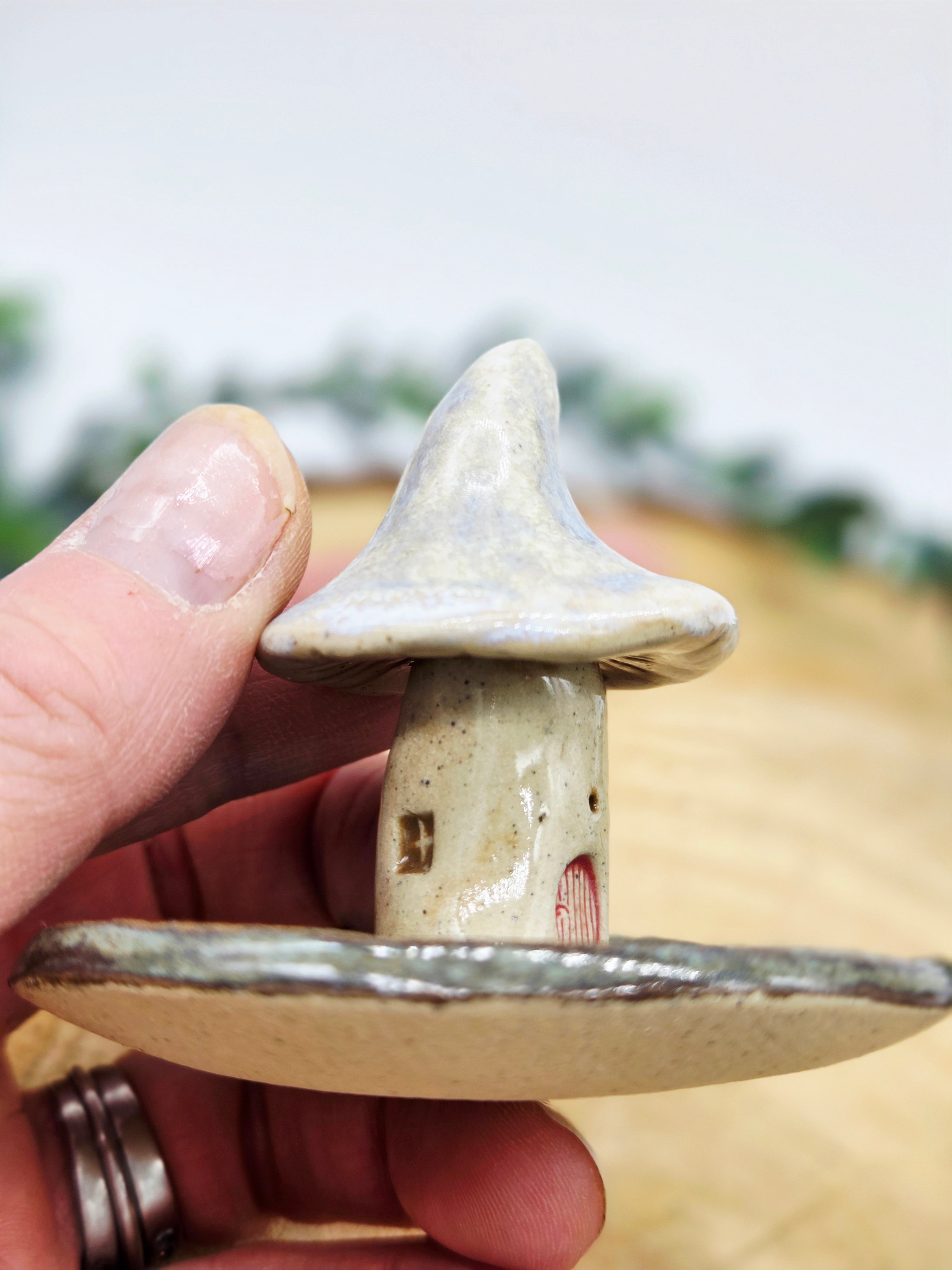 Toadstool Ring Dish Smoke and Moonlight