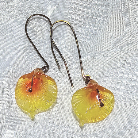 Yellow lampwork Earrings! One of a kind!