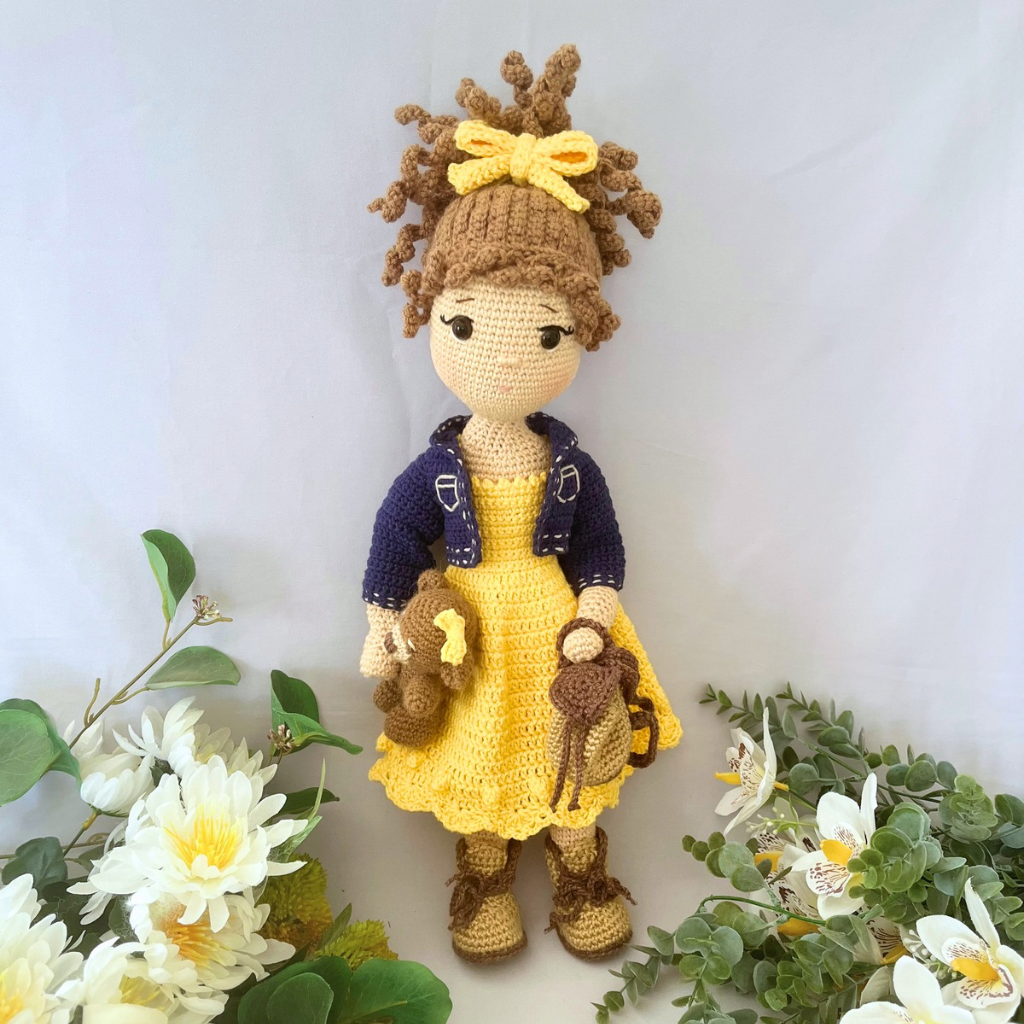 Crochet Doll Miss Lou Lou - 50 cms