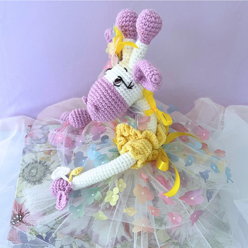 Crochet Giraffe Sisters, Handmade Crochet Giraffes 58cms