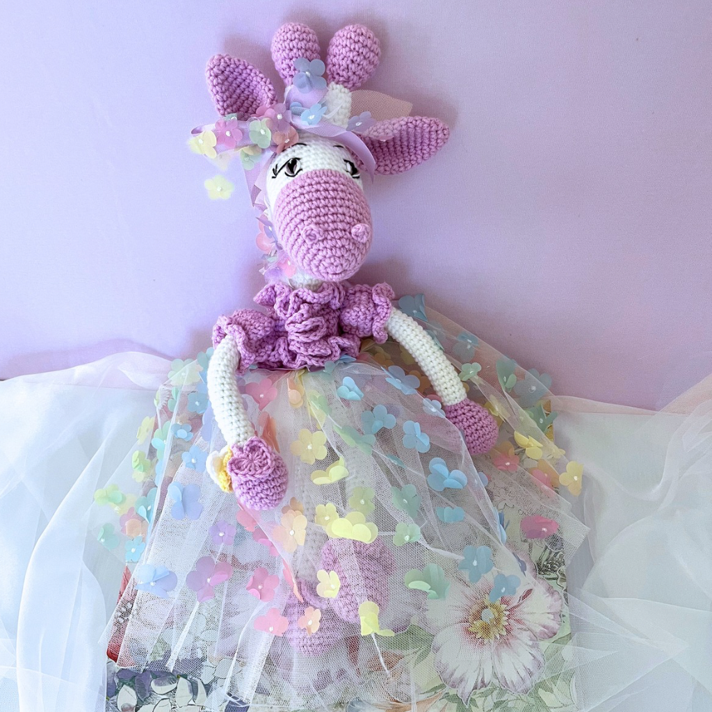 Crochet Giraffe Sisters, Handmade Crochet Giraffes 58cms