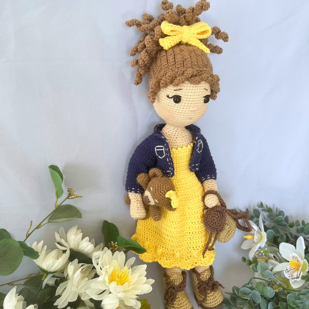 Crochet Doll Miss Lou Lou - 50 cms