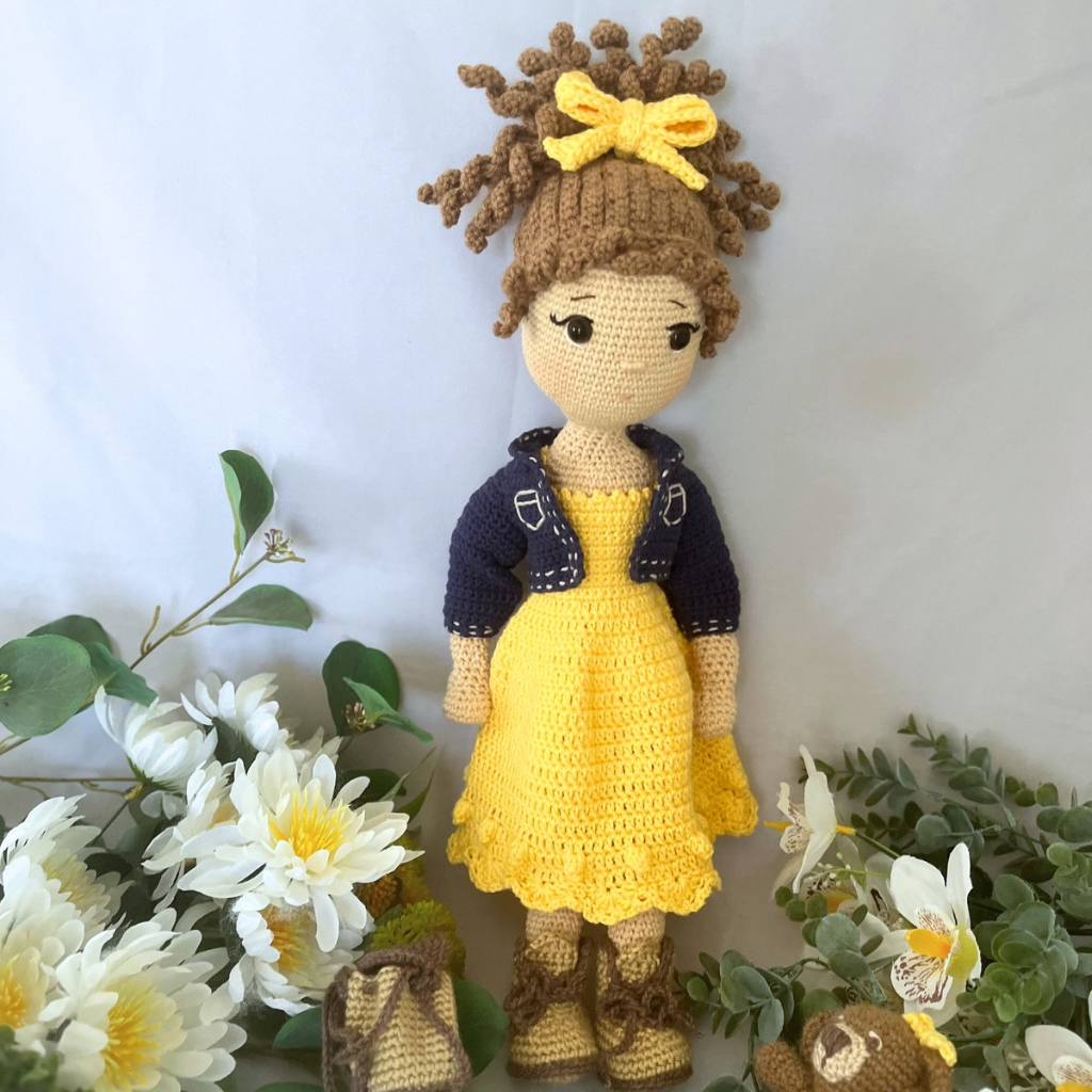 Crochet Doll Miss Lou Lou - 50 cms