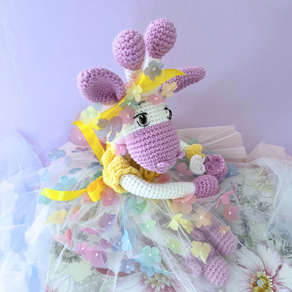 Crochet Giraffe Sisters, Handmade Crochet Giraffes 58cms