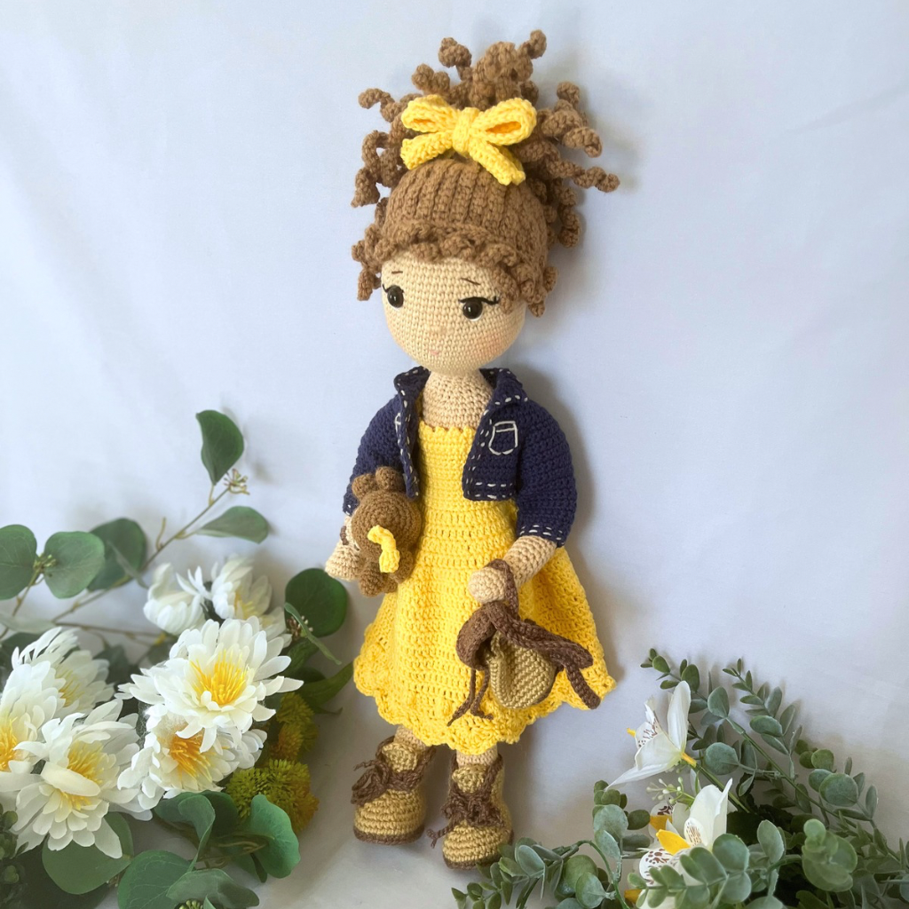 Crochet Doll Miss Lou Lou - 50 cms