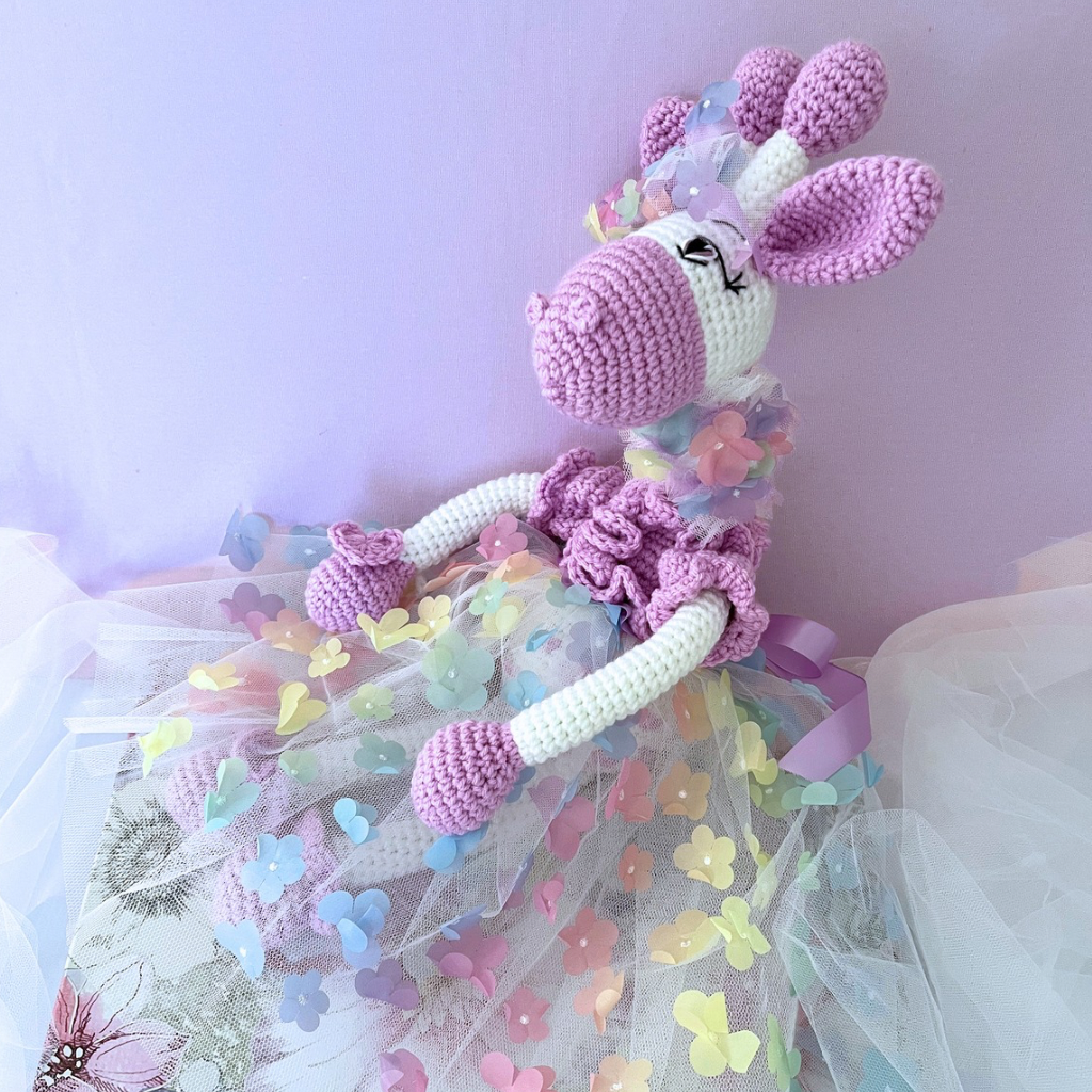 Crochet Giraffe Sisters, Handmade Crochet Giraffes 58cms