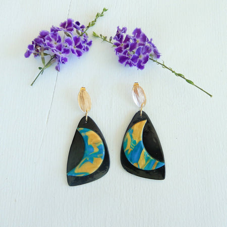 Layered Polymer Clay Earrings 