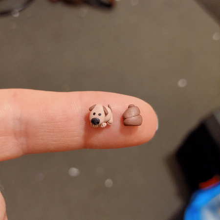 Dog and poop/bone stud earrings