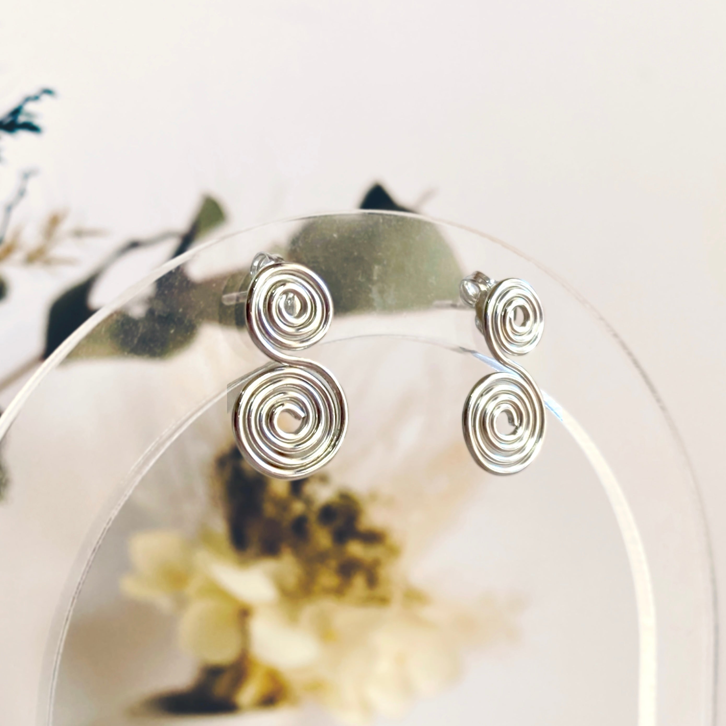 Spirals stud earrings | Sterling Silver | Celtic-inspired jewellery