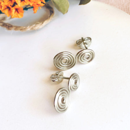 Spirals stud earrings | Sterling Silver | Celtic-inspired jewellery