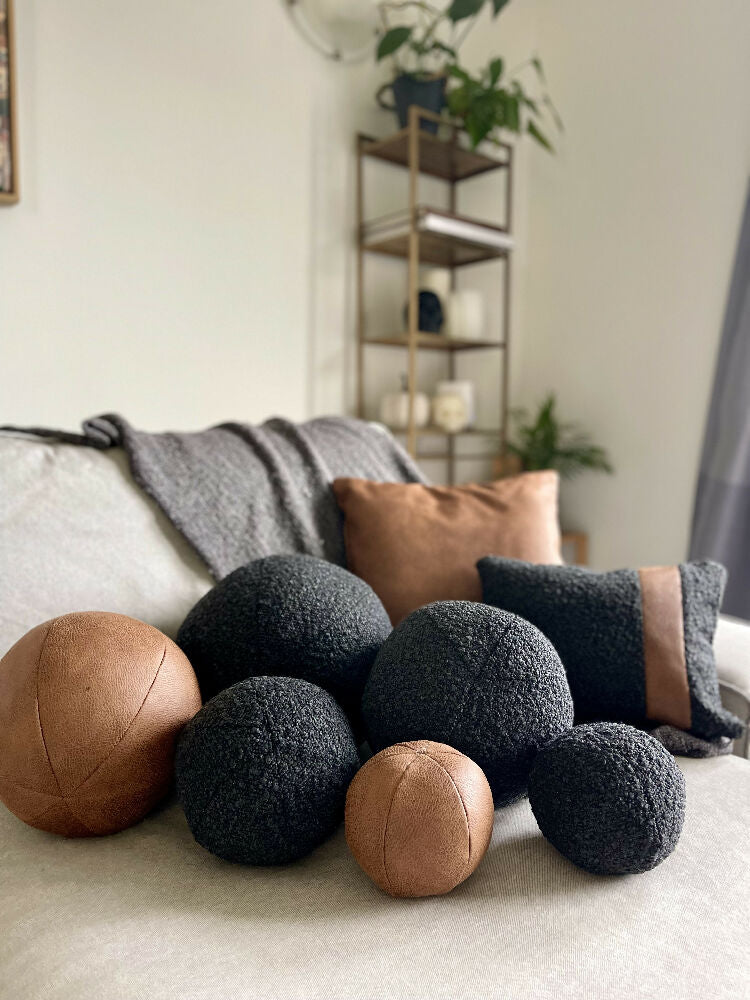 Faux Leather Sphere Cushions