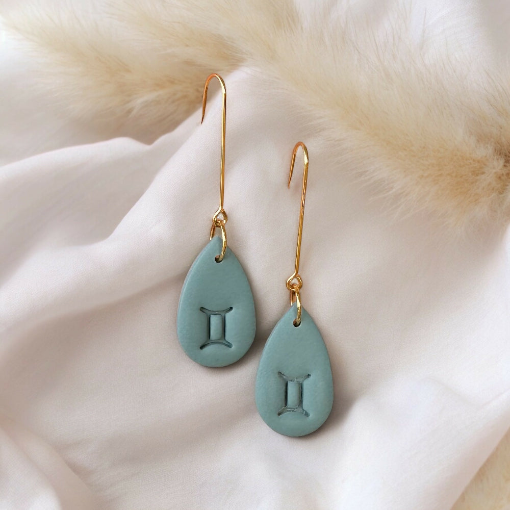 Gemini Star Sign Dangle Earrings