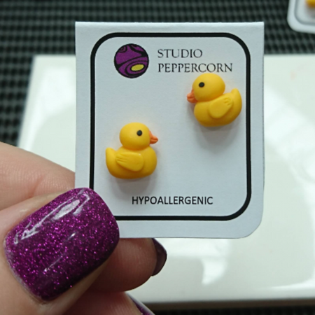 Duck stud earrings