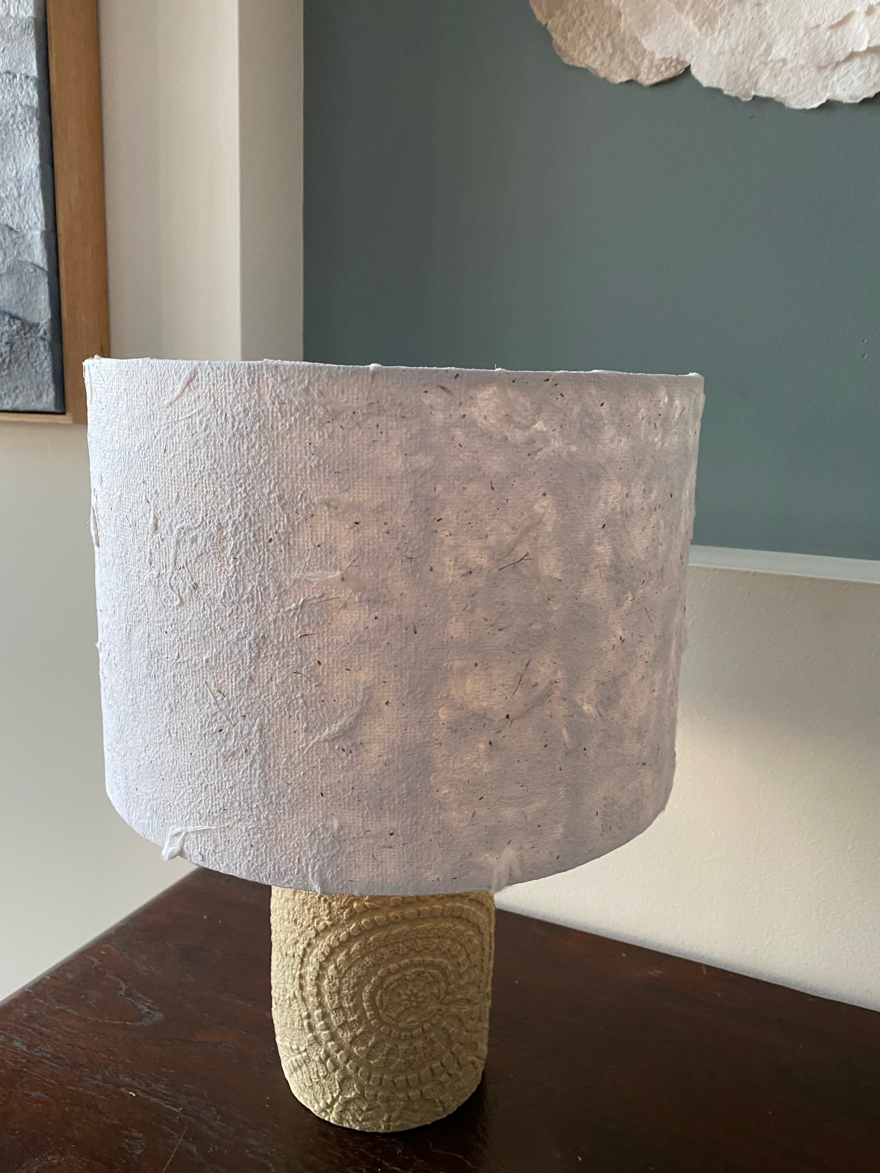 Lampshade " Waves of Watego's" Handmade Paper" 30cm Lampshade