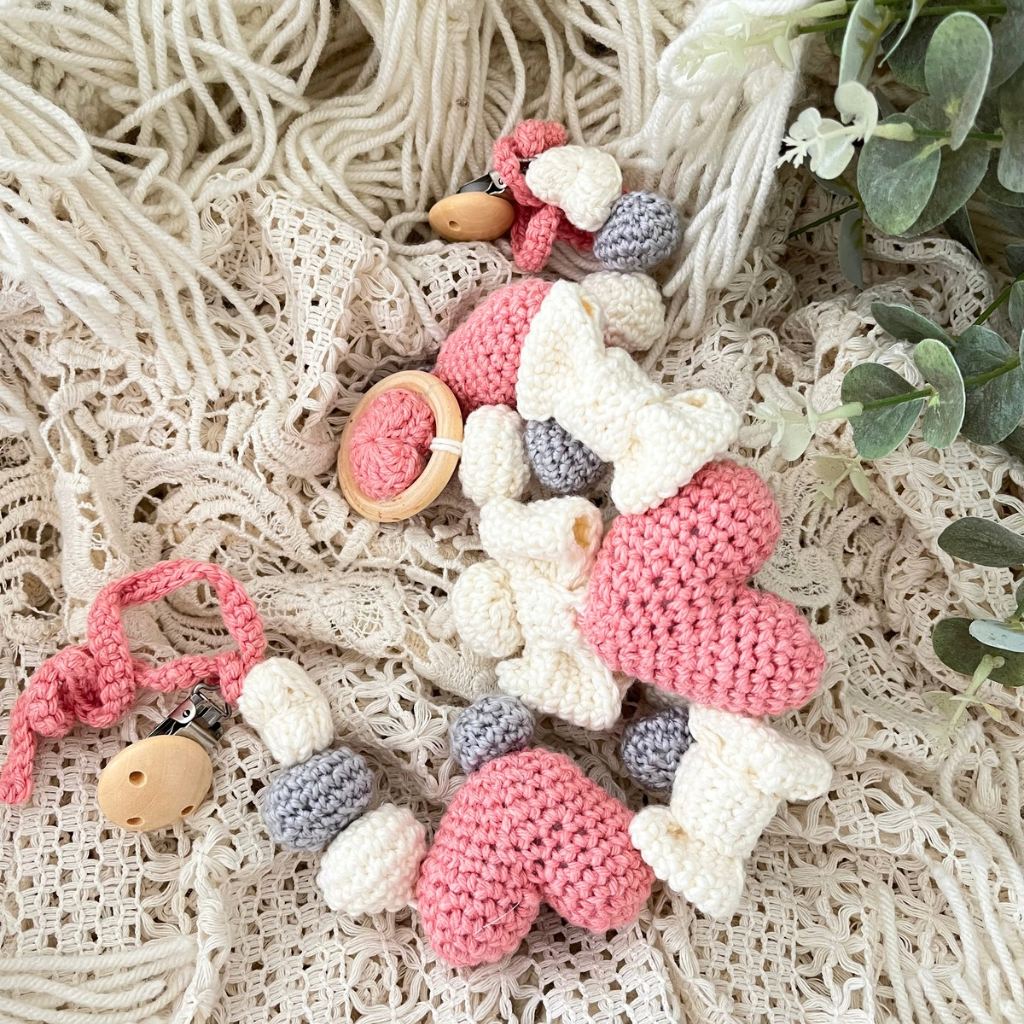 Crochet Pram Stroller Crib Mobile Chain - Cot Decor