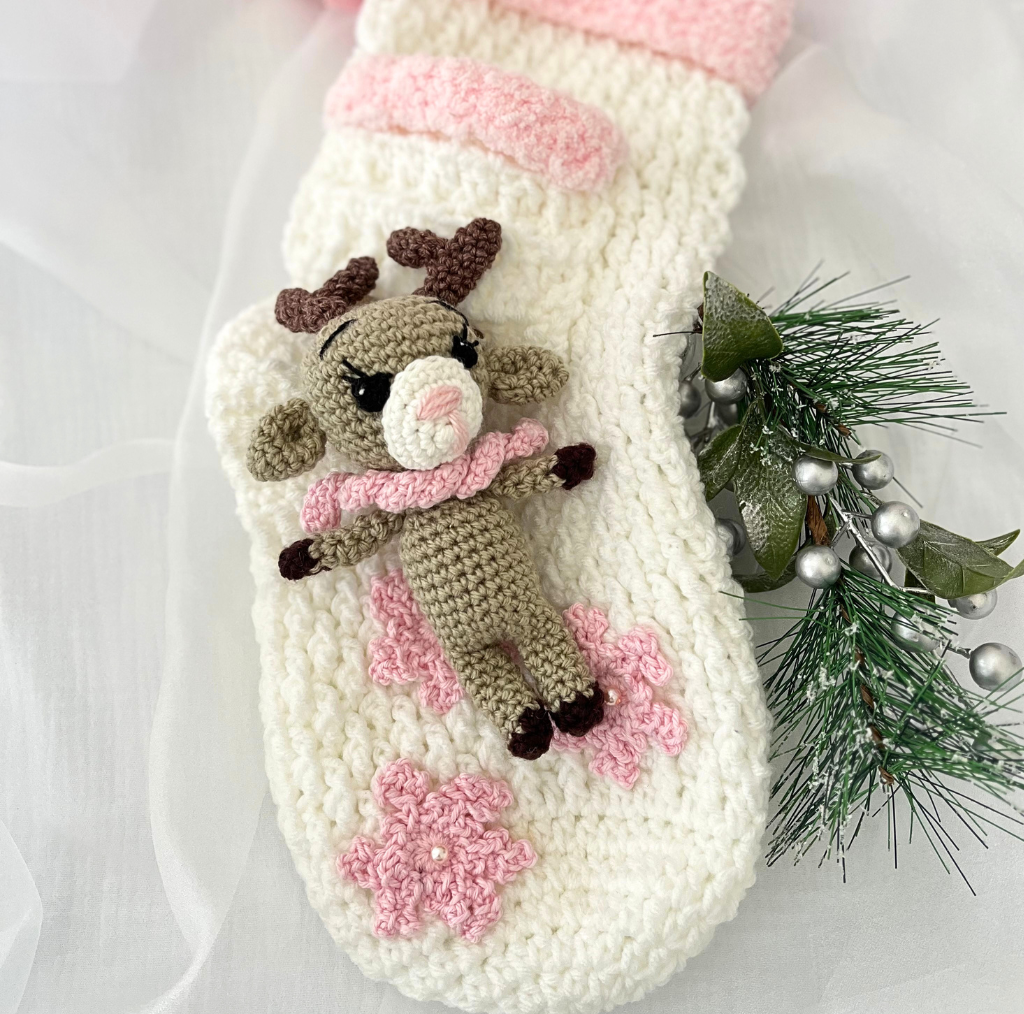 Handmade Crochet Baby Christmas Stockings 42cms