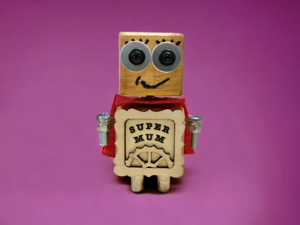 SuperMum - Wooden Steampunk Superhero Robot