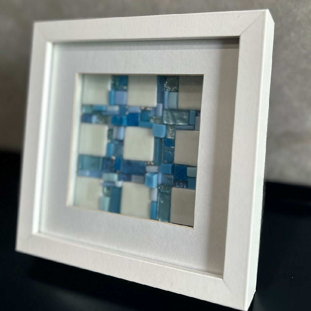 Stained-glass-mosaic-blue-art-framed