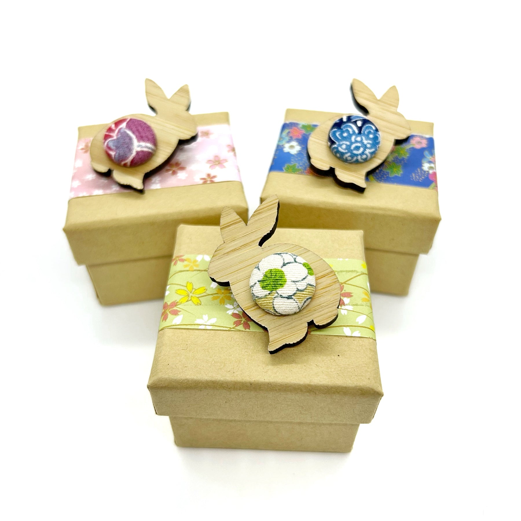 Bunny Brooch with Gift Box - Green
