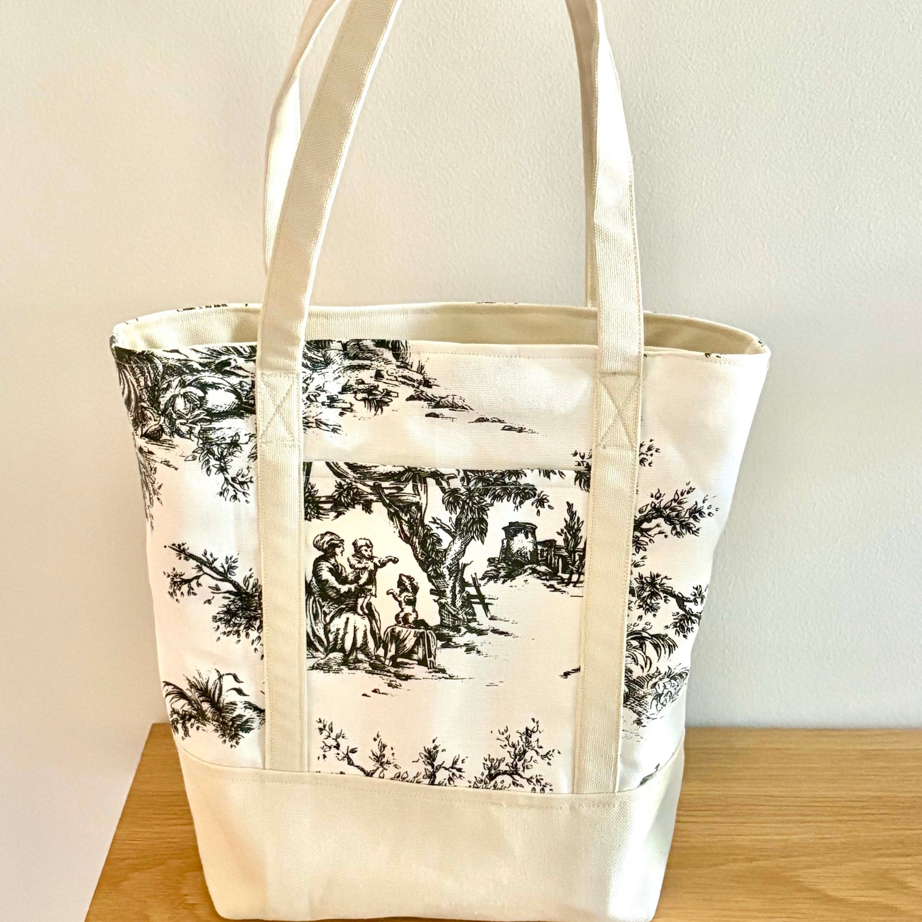 Vintage Print Canvas Totes