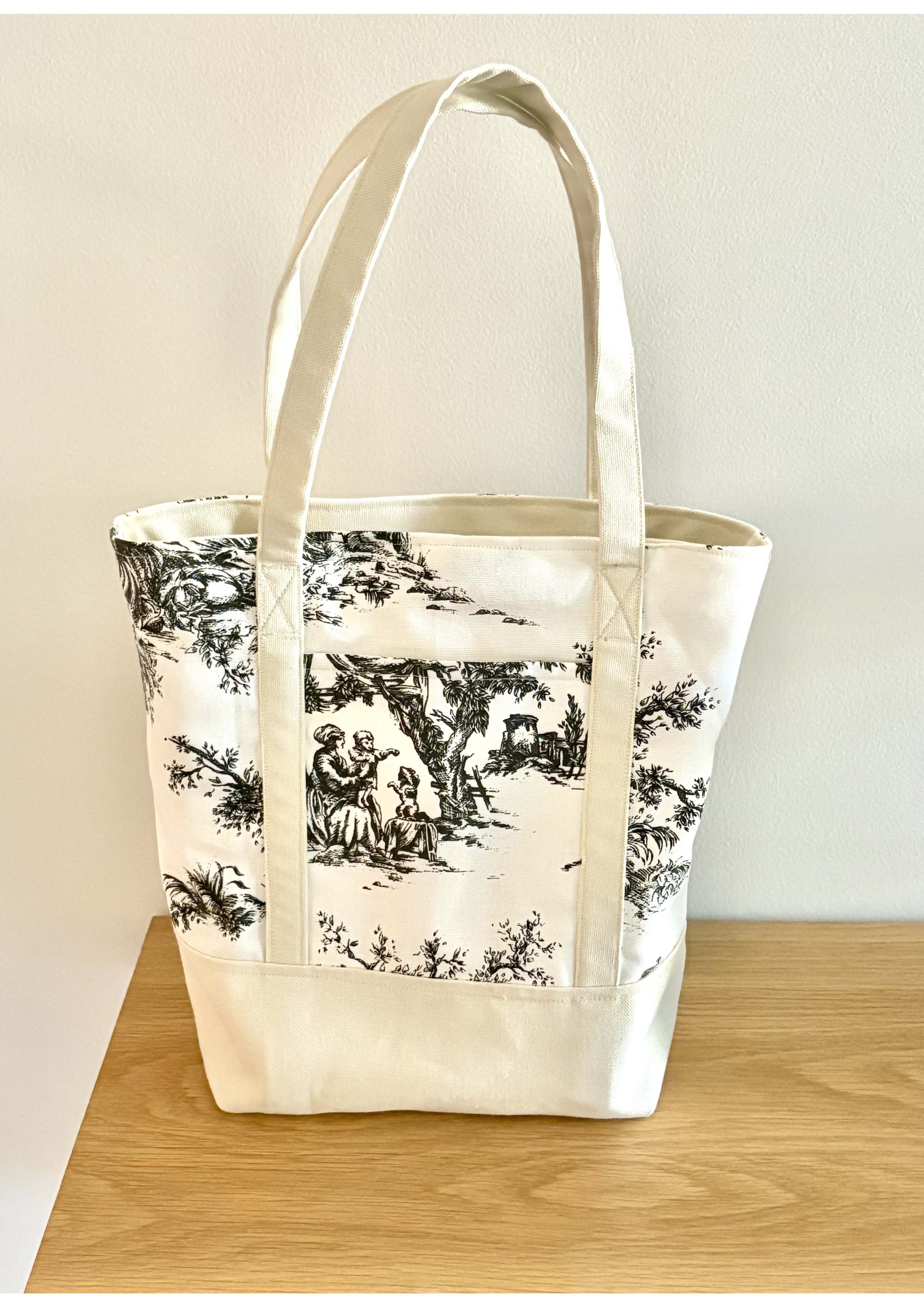 Vintage Print Canvas Totes