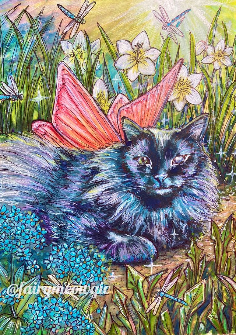 Fairy Cat A6 Art Prints