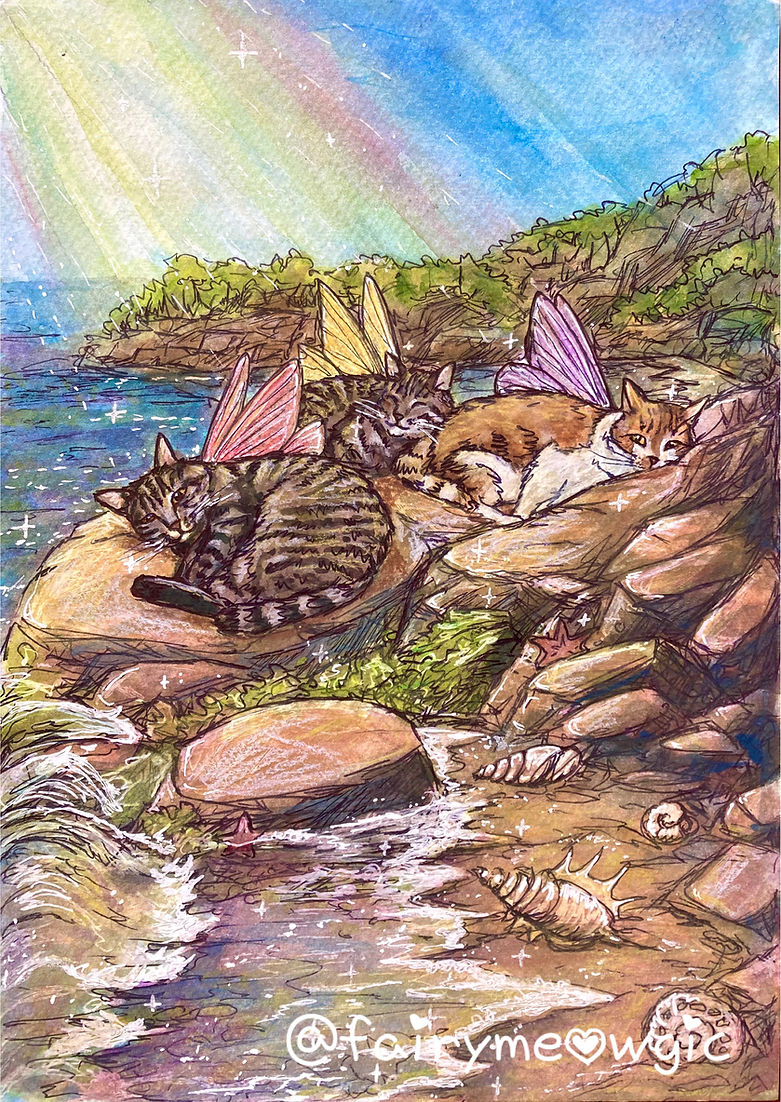 Fairy Cat A3 Giclee Fine Art Print