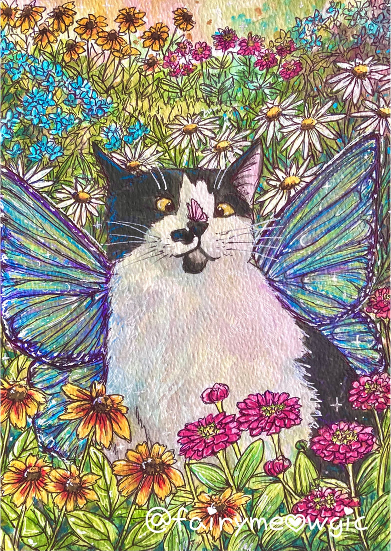 Fairy Cat A3 Giclee Fine Art Print