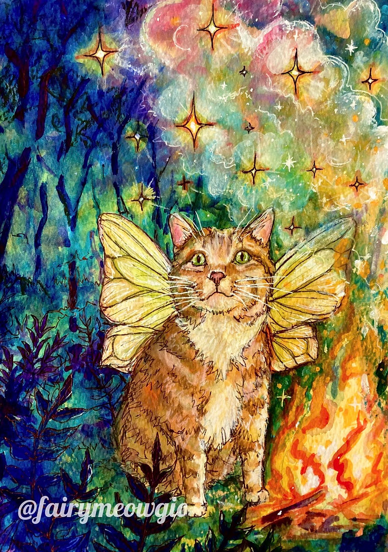 Fairy Cat A6 Art Prints