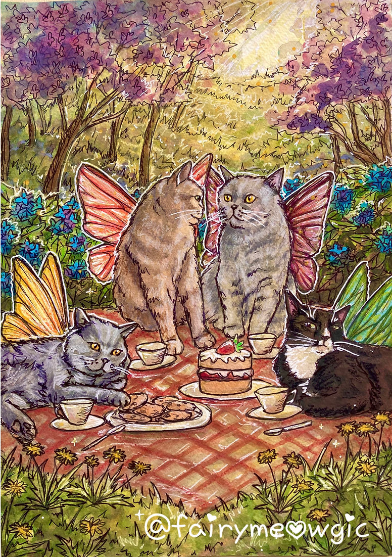 Fairy Cat A3 Giclee Fine Art Print