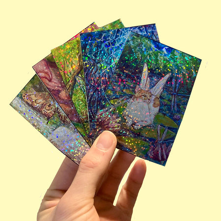 9 x Vinyl Stickers - Watercolour Fairy Cats