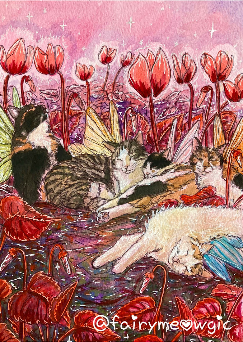 Fairy Cat A3 Giclee Fine Art Print