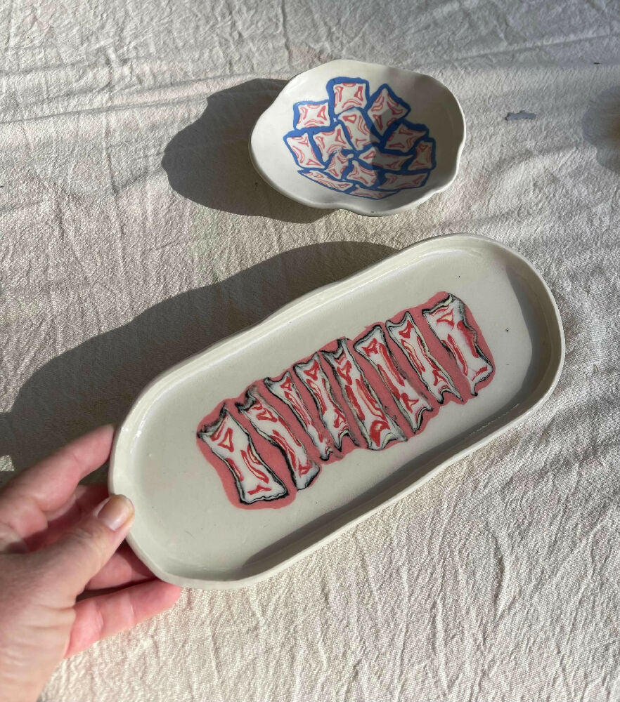 Australian Ceramic Pottery Artist Ana Ceramica Home Decor Kitchen and Dining Nerikomi Inlay Plate Tray Dish Handmade Pottery Ceramics