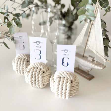 Monkey Fist Nautical Knots - Table Number Holder - SPECIAL ORDER