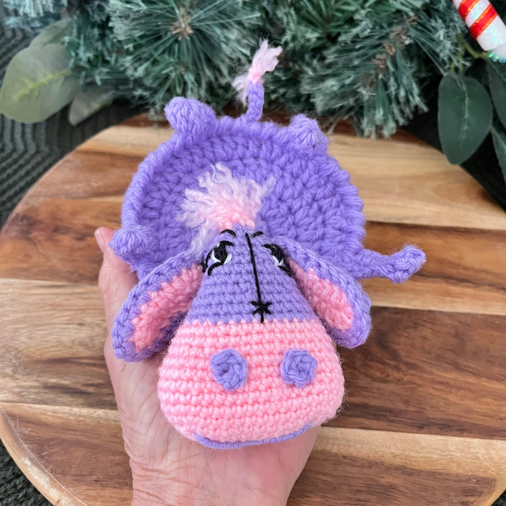 Crochet Donkey Rooster Flip Up Cup Coasters Gift Pack
