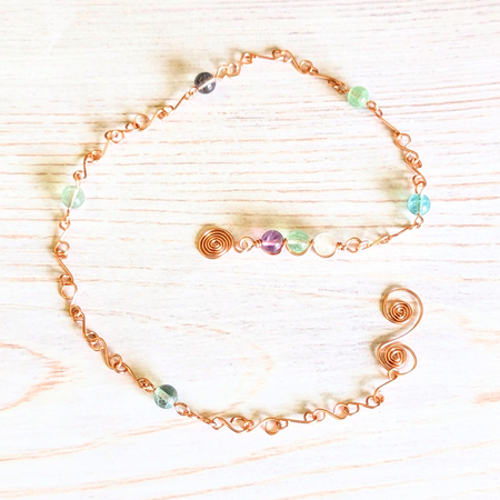 Rainbow fluorite crystal intention suncatcher - Calming - Handmade gift
