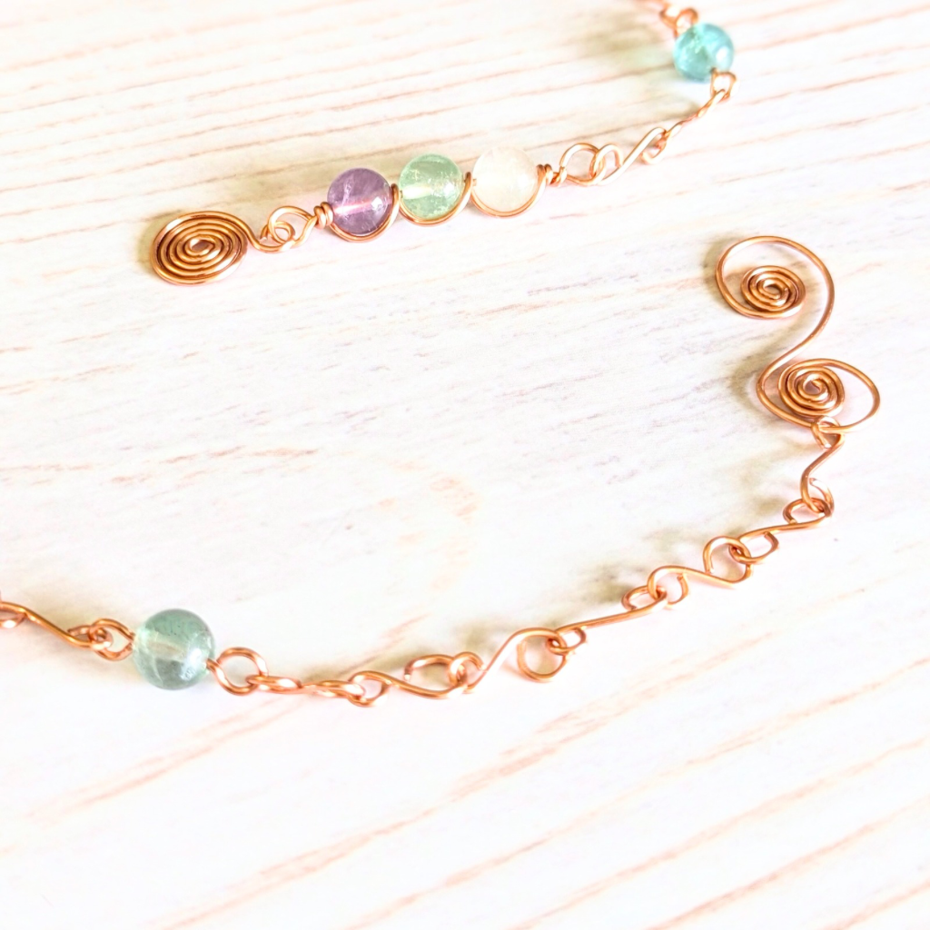 Rainbow fluorite crystal intention suncatcher - Calming - Handmade gift