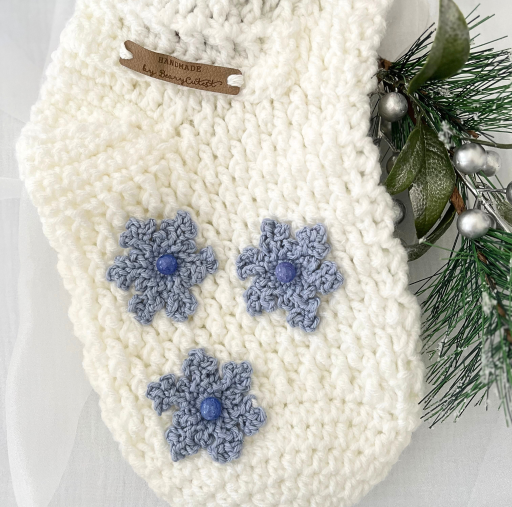Handmade Crochet Baby Christmas Stockings 42cms