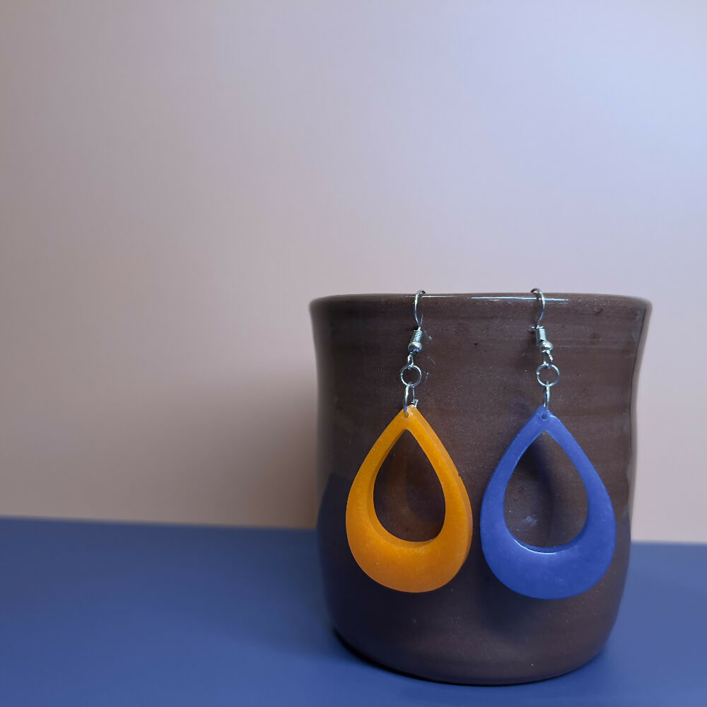 Blue Orange Holy Drop Earrings