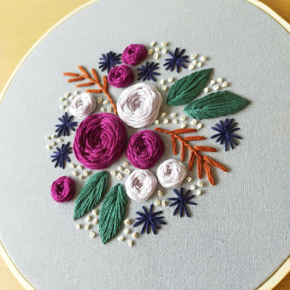 Embroidery Hoop Art - Vintage Rose