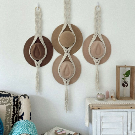 Macrame Hat Hanger Set of 3