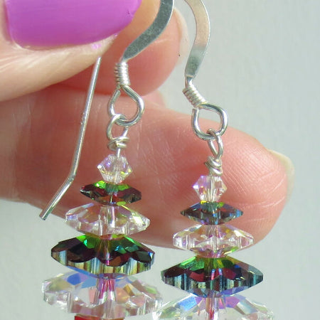 Sparkling Crystal Christmas Tree Earrings