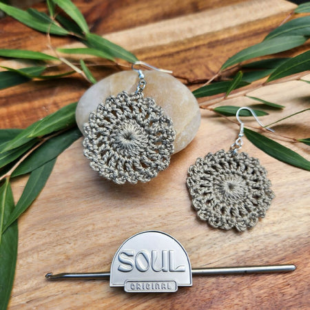 Crochet Earring - Round Champagne
