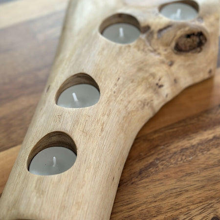 Boho Natural Wood Candle Holder