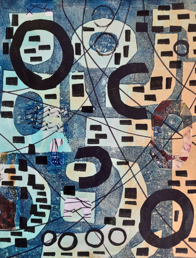 Abstract Print with Collage XL