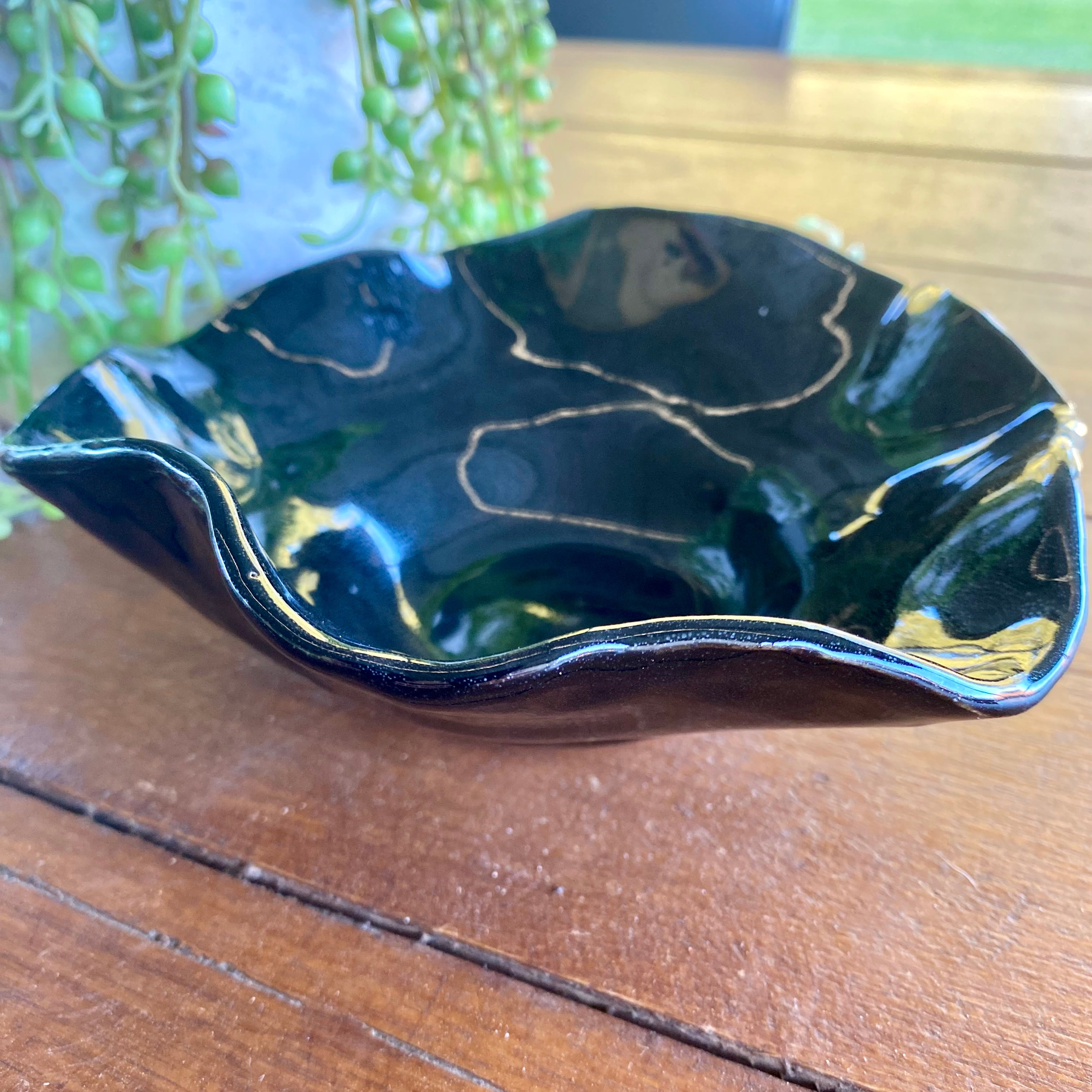 Organic Wave Bowls with Removable Dome Ikebana|Handmade Pottery