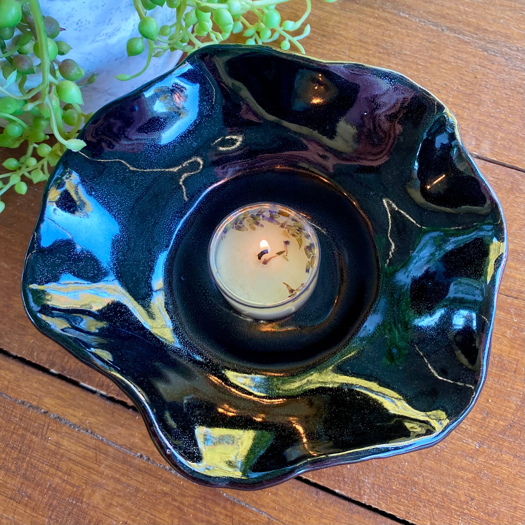 Organic Wave Bowls with Removable Dome Ikebana|Handmade Pottery