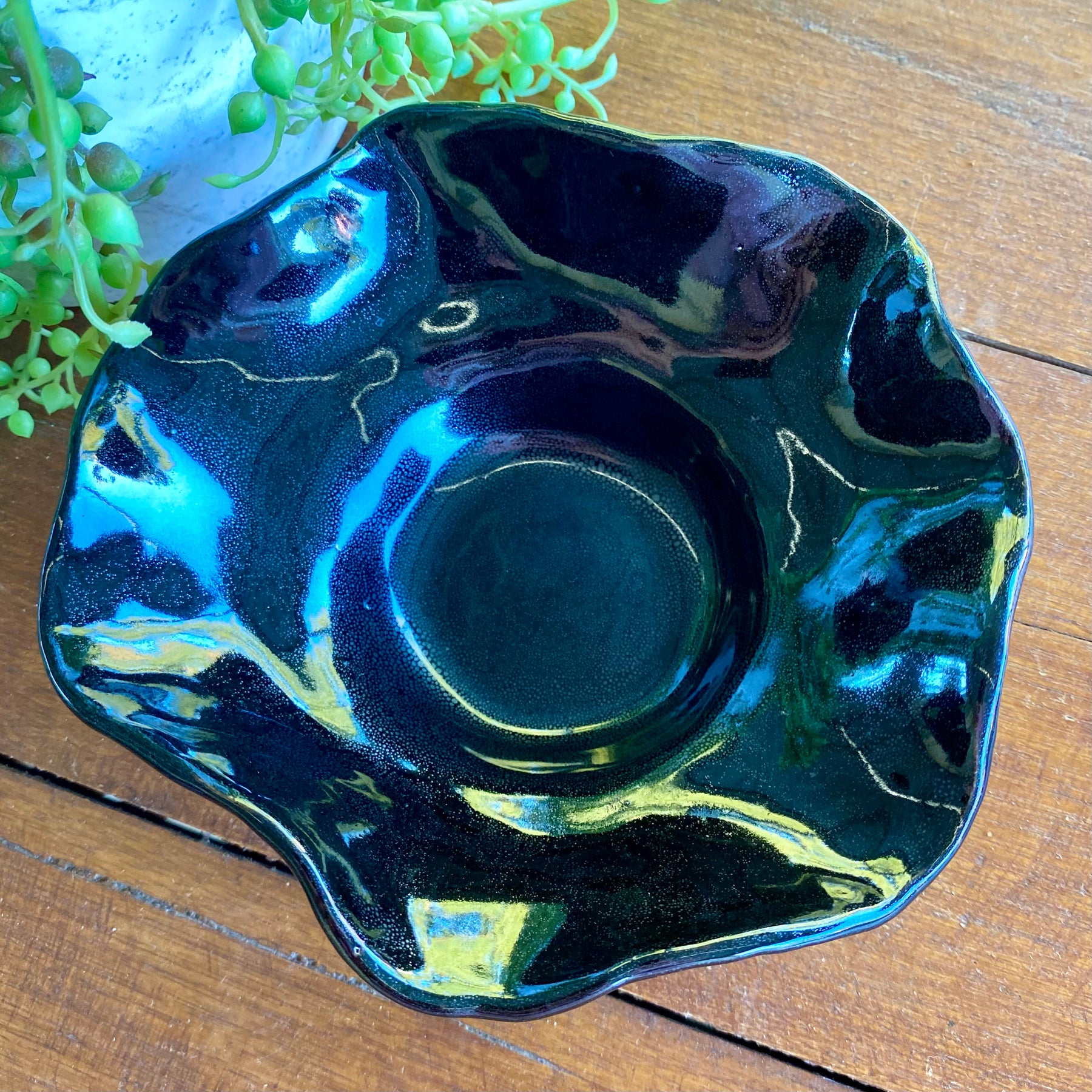 Organic Wave Bowls with Removable Dome Ikebana|Handmade Pottery