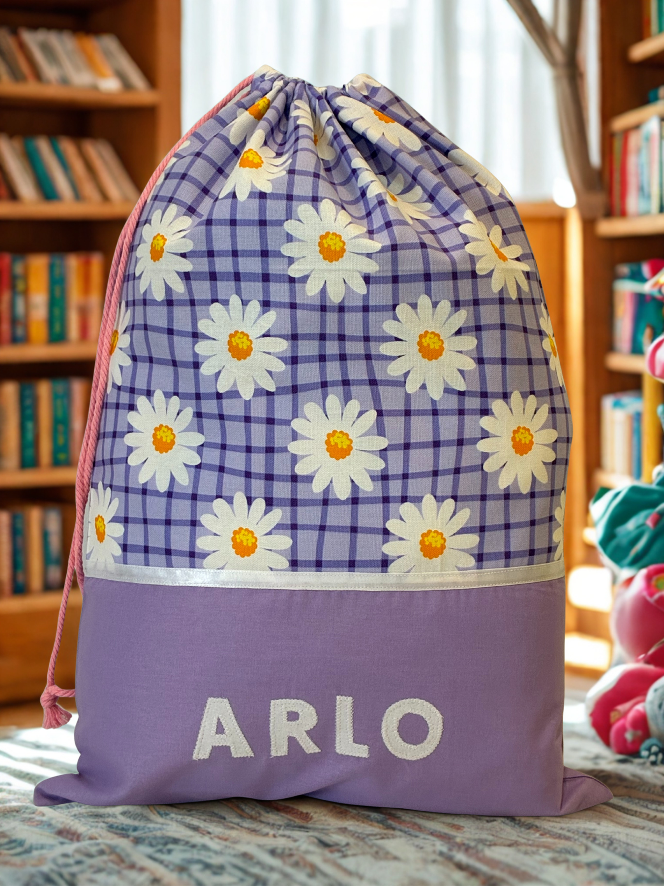 Children's Library Bag , Handmade, Personalised